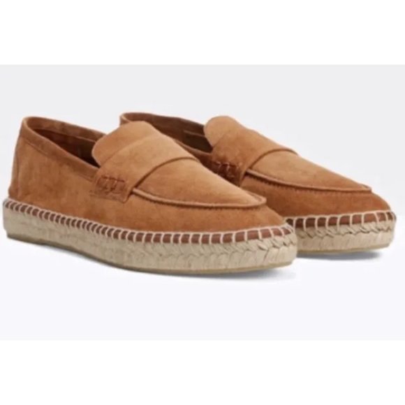 Vince Brown Loafers Daria Suede Espadrilles Classic Comfy Casual 8 - Picture 1 of 11